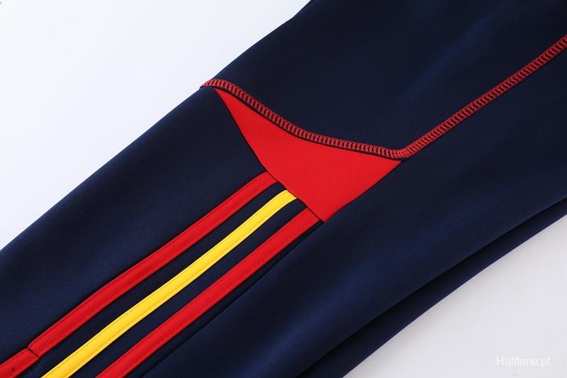 2022 Spain Navy Full Zipper Tracksuit