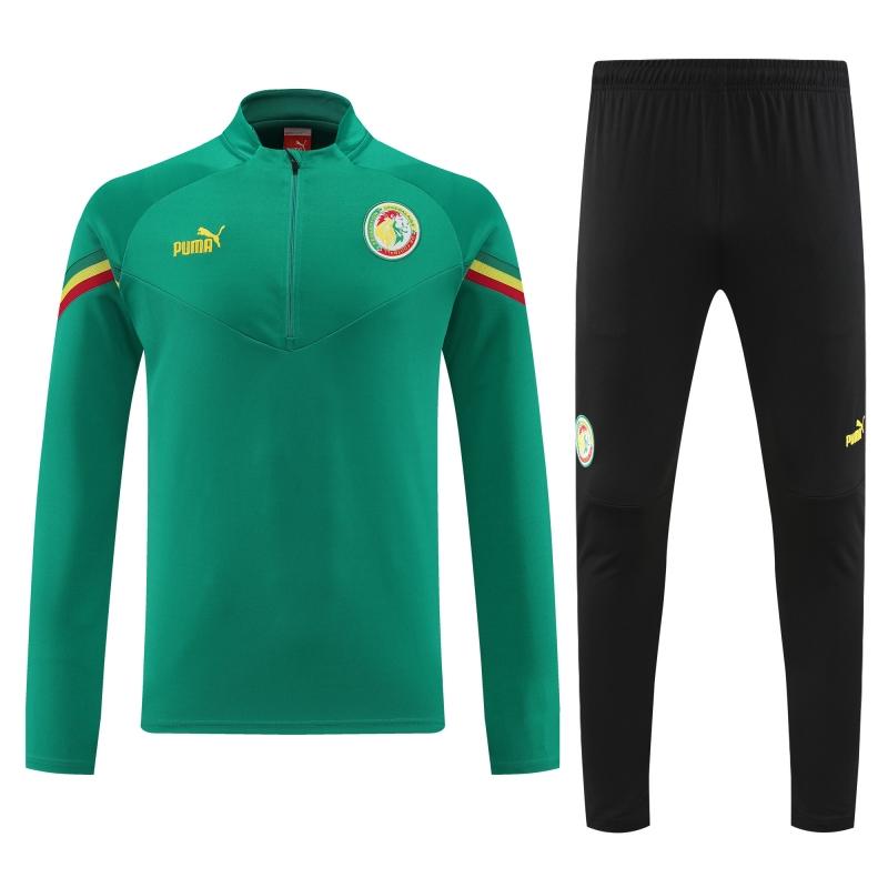 2022 Senegal Green Half Zipper Tracksuit