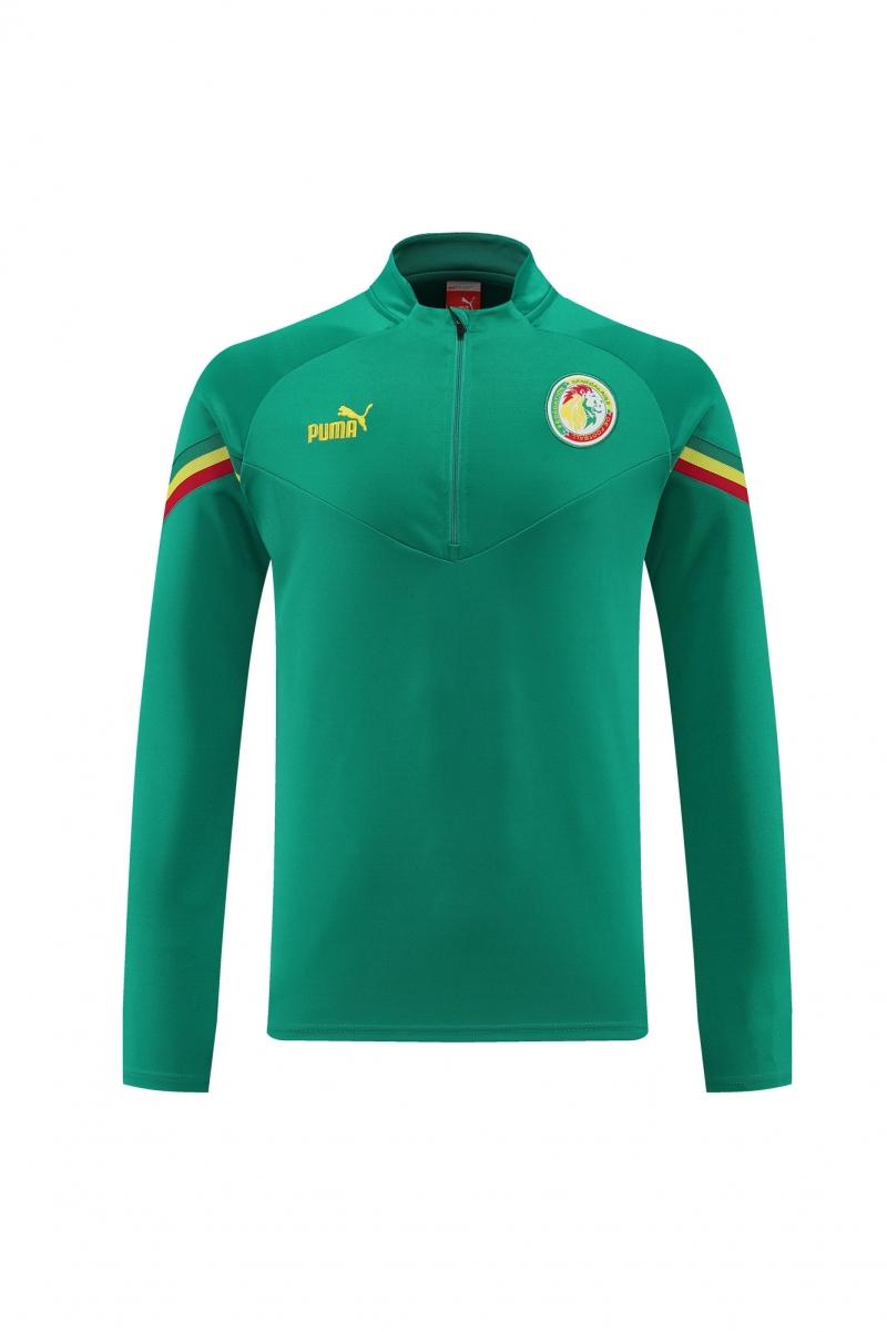 2022 Senegal Green Half Zipper Tracksuit