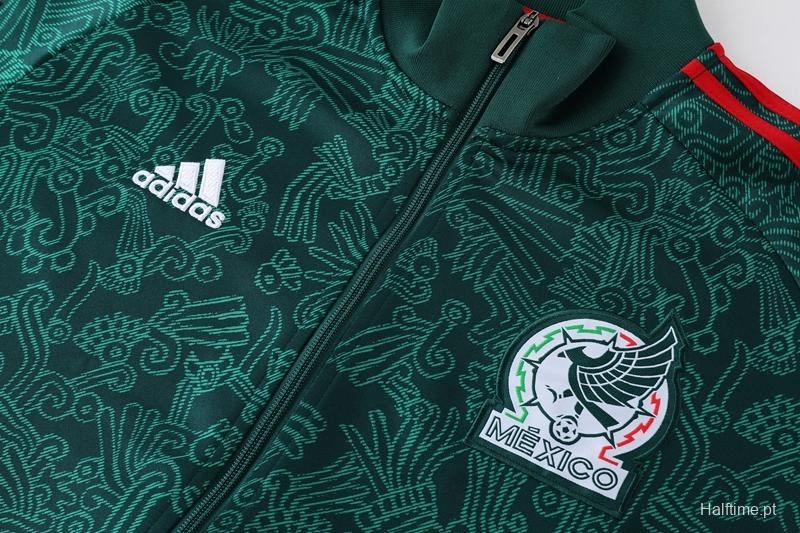 2022 Mexico Dark Green Full Zipper Tracksuit