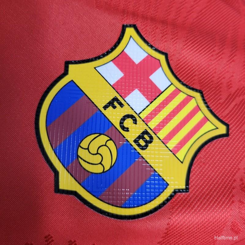 Player Version 23-24 Barcelona Red Blue Classic Jersey