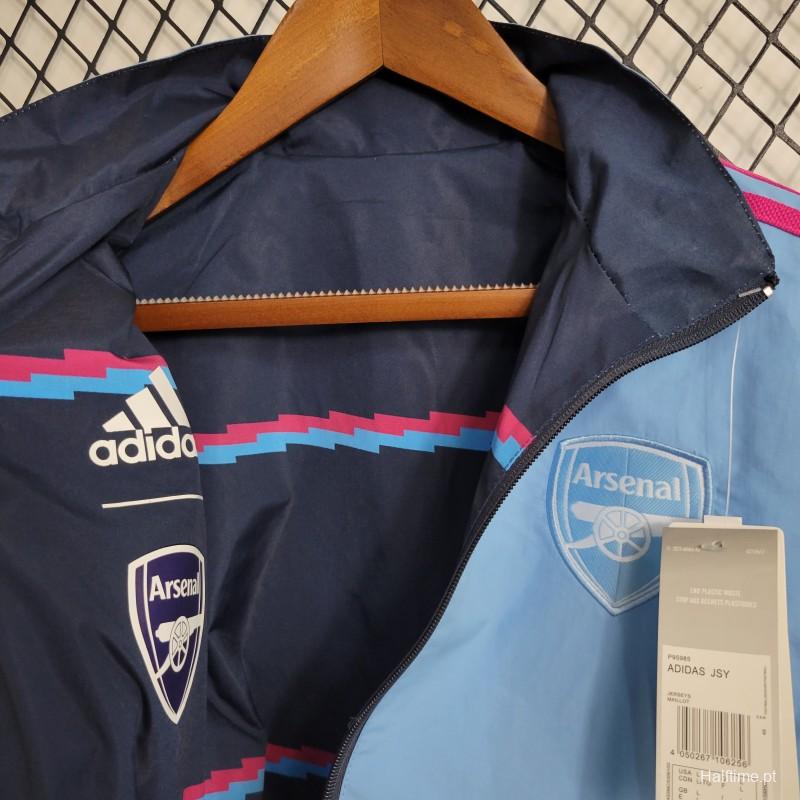 23-24 Arsenal Reversible Blue Navy Windbreaker