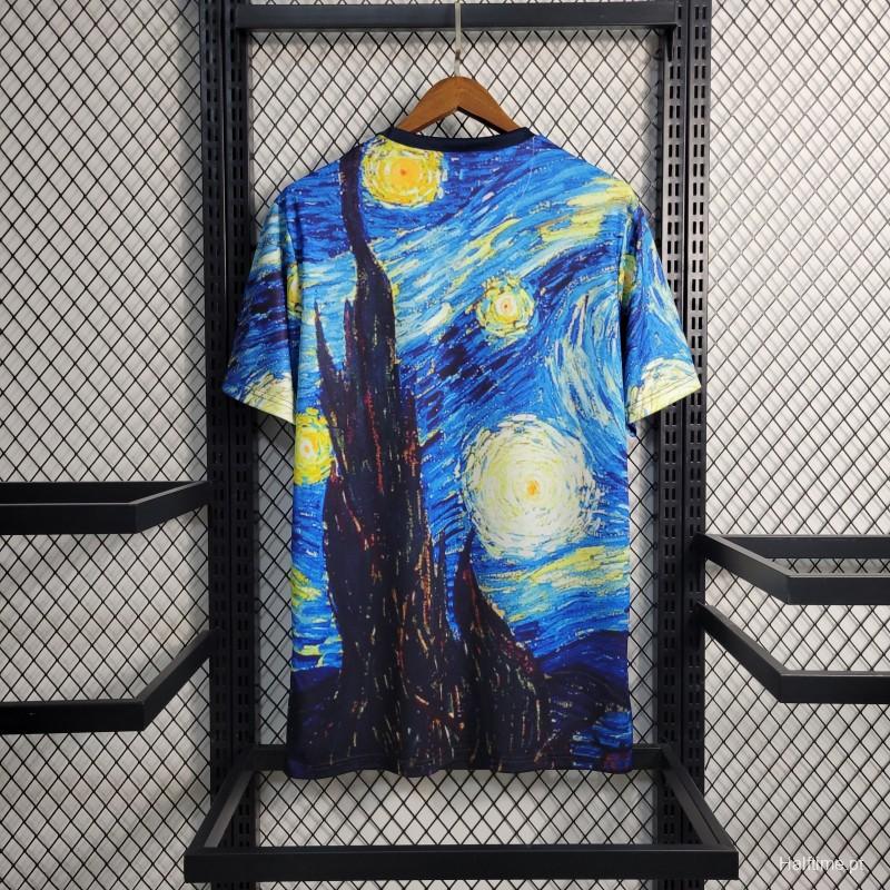 23 24 AJAX X Vincent Van Gogh Vincent Van Gogh Oil Painting Starry Night T-Shirts