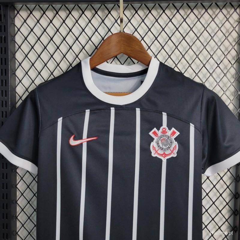 23-24 Kids Corinthians Away Black Jersey Size 16-28