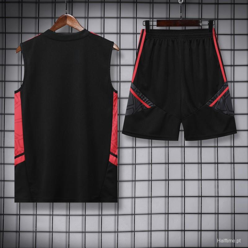 23-24 Bayern Munich Black Red Vest Jersey+Shorts