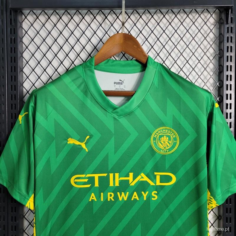 23-24 Manchester City Green Goalkeeper  Jersey