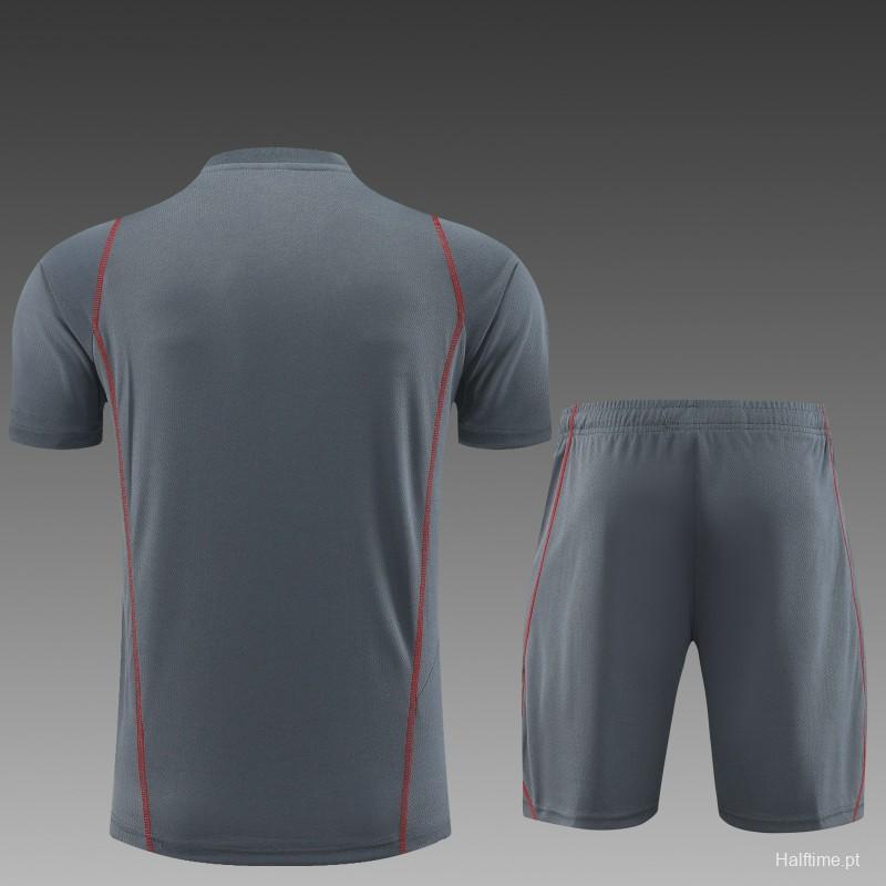 23 24 Arsenal Grey Short Sleeve+Shorts