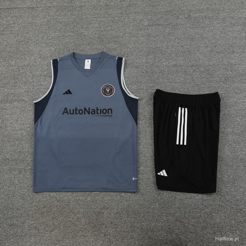 23-24 Inter Miami Grey Vest Jersey+Shorts