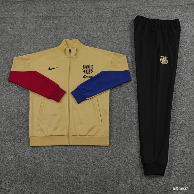 23/24 Barcelona khaki Full Zipper Jacket+Pants