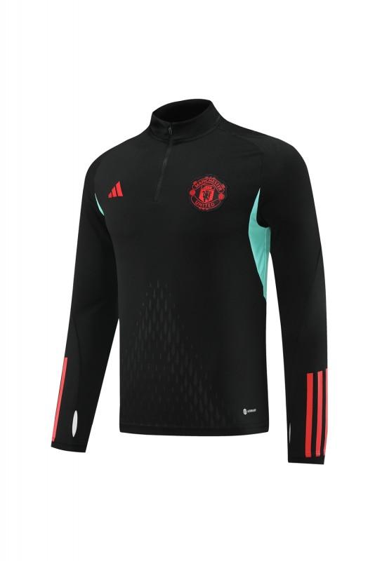 23/24 Manchester United Black Half Zipper Jacket+Pants