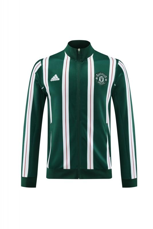 23/24 Manchester United Green White Stripe Full Zipper Jacket+Pants