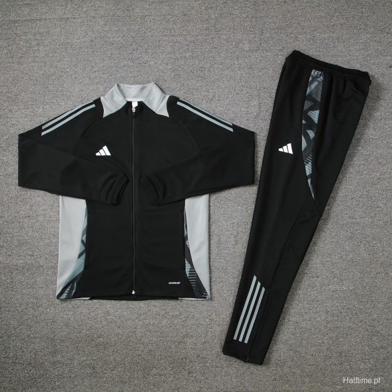 24/25 Adidas Black Full Zipper Jacket +Long Pants