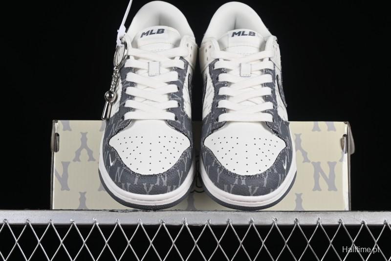Nike SB Dunk Low MLB Collaboration - Grey Denim Anniversary Custom Low-Top Casual Skate Shoes - DQ1098-347
