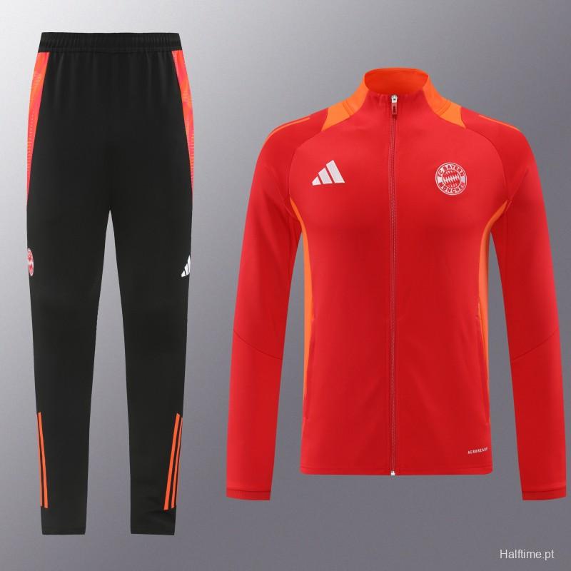 24/25 Bayern Munich Red Full Zipper Jacket +Long Pants