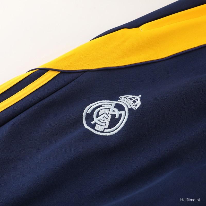 24/25 Real Madrid Light Blue/Yellow Full Zipper Jacket +Long Pants