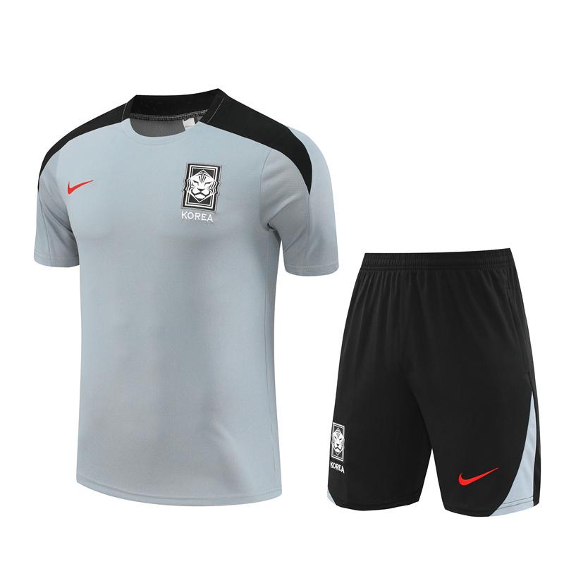 2024 South Korea Grey Short Sleeve Jersey+Shorts