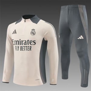 24/25 Real Madrid Khaki Half Zipper Jacket+Long Pants