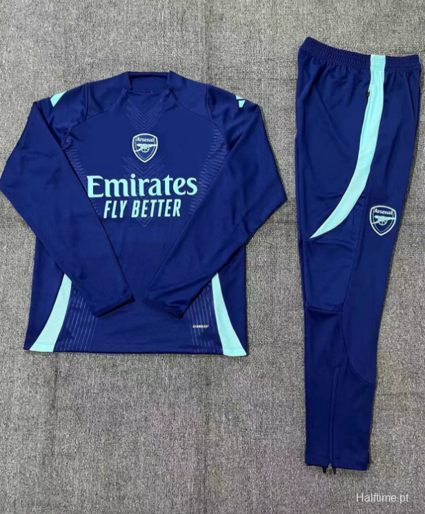 24/25 Kids Arsenal Blue Half Zipper Jacket+Long Pants