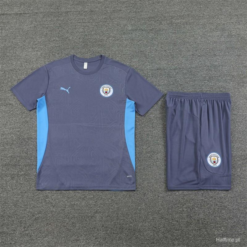 24/25 Manchester City Blue White Short Sleeve Jersey+Shorts