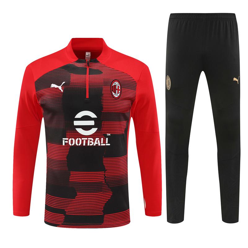 24/25 AC Milan Red Half Zipper Jacket+Long Pants