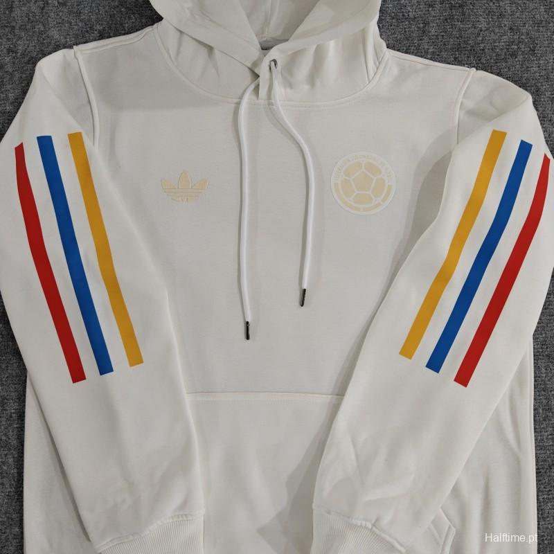 2024 Colombia 120th Black/Navy/Grey/Beige/White Hoodie With Golden Badge