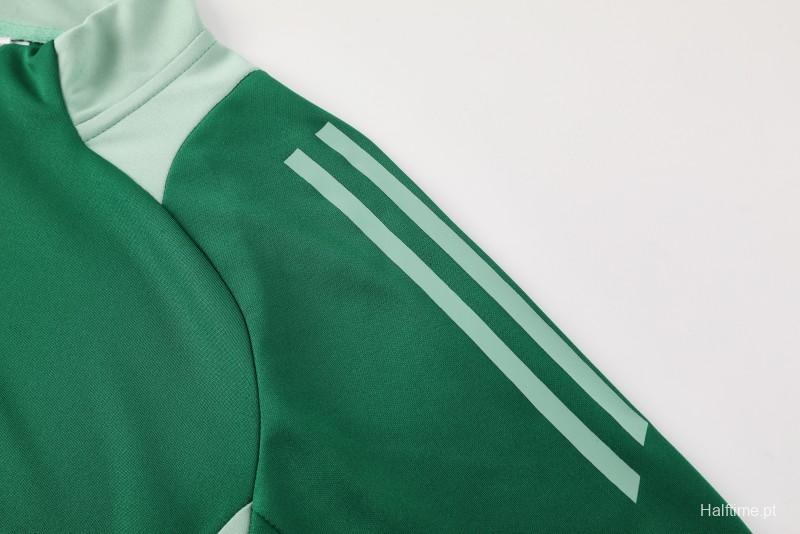 2024 Adidas Green Half Zipper Jacket +Long Pants