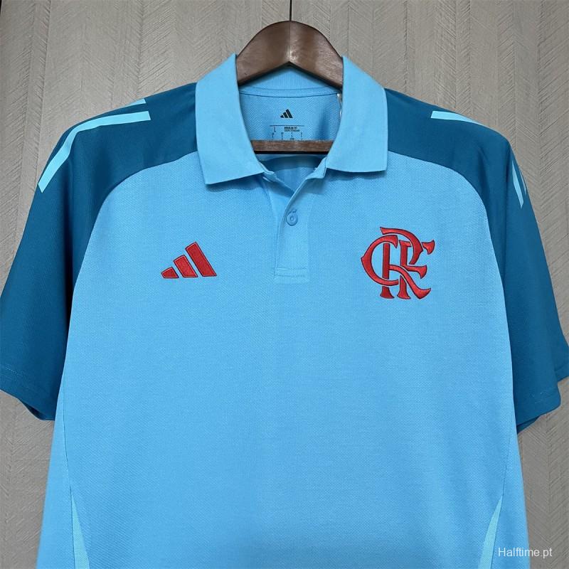 25/26 Flamengo Light Blue Polo Jersey S-XXXXL