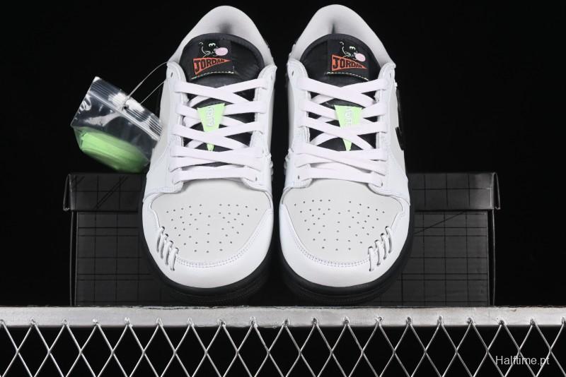 Nike Air Jordan 1 Low Method of Make Casual Sneakers with Metallic Grey Design - HM3689-001