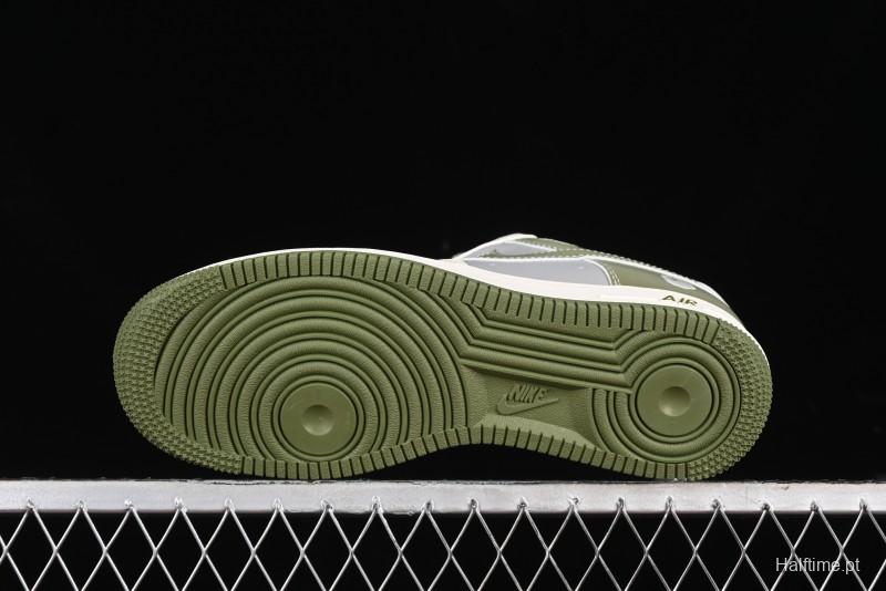 Nike Air Force 1 '07 Low Bape Collaboration - Dark Green Grey Low Top Casual Sneakers BB6566-205
