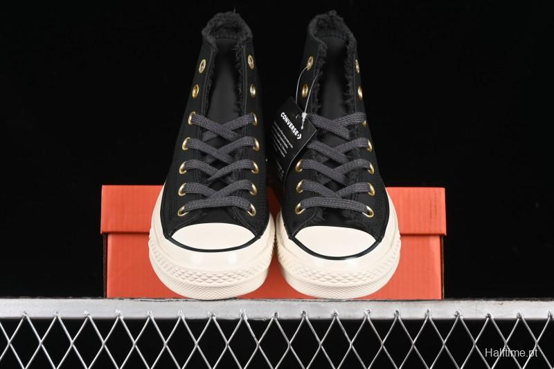 Converse Chuck 1970s Winter Waterproof Leather High-Top Sneakers with Gold Eyelets and Fleece Lining - A12444C