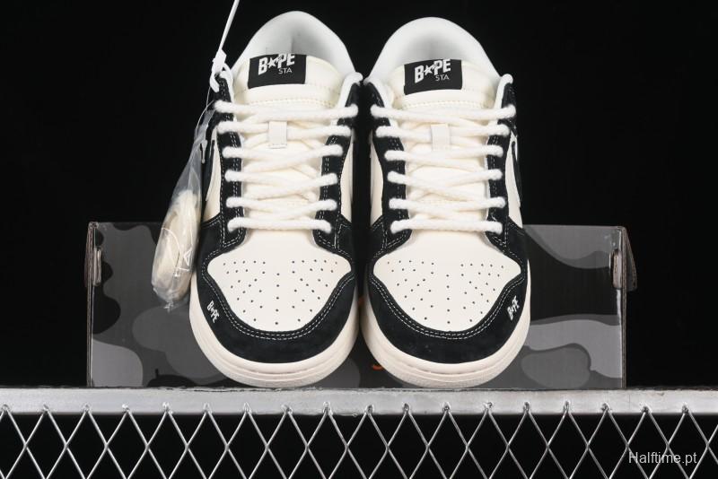 Nike SB Dunk Low Supreme x Bape Collaboration Anniversary Edition Custom Low-Top Casual Sneakers - SJ1089-018