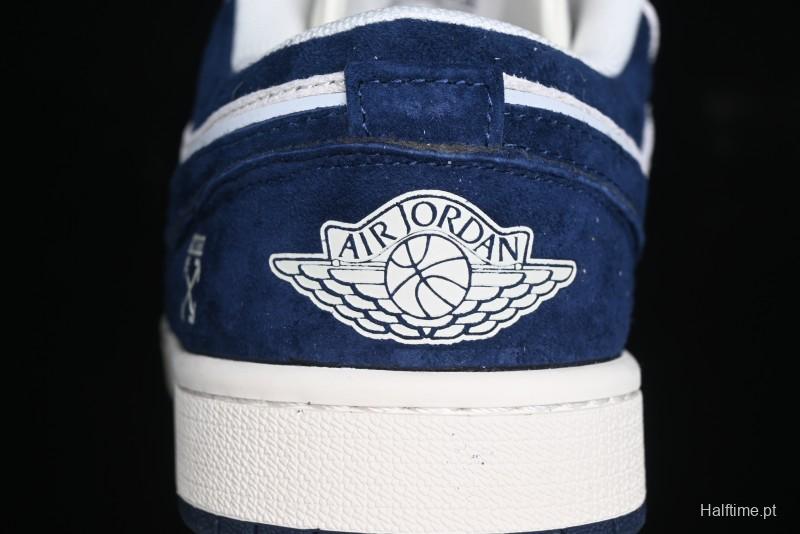 Nike Air Jordan 1 Low OF Collaboration - Premium Custom Retro Basketball Shoes in Blue Grey - DM9188-003