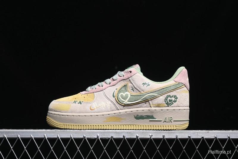 Nike Air Force 1 '07 Low Peach Trees Christmas Eve Limited Custom Casual Sneakers - CD1212-777