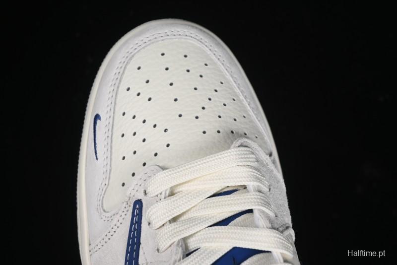 Nike Travis Scott x Fragment Design x Air Jordan 1 Low OG SP AJ1 Supreme Collaboration - Blue White Colorway Low Top Casual Sneakers CH6336-016