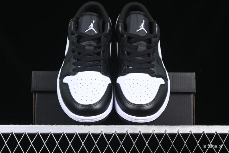 Nike Air Jordan 1 Low Retro Basketball Shoes in Black and White - 553558-043