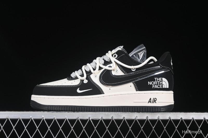 Nike Air Force 1 '07 Low The North Face Collaboration Suede Black Drawstring Casual Sneakers - SJ1198-101