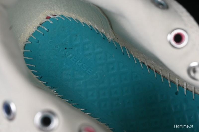 Converse Chuck 1970s High Top Casual Sneakers with Star Stitching and White-Pink-Blue Mismatched Design - A15744C