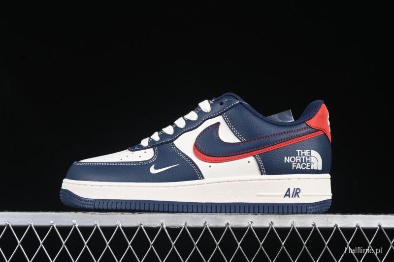 Nike Air Force 1 '07 Low The North Face Collaboration Blue Red Double Swoosh Casual Sneakers - XS1958-521