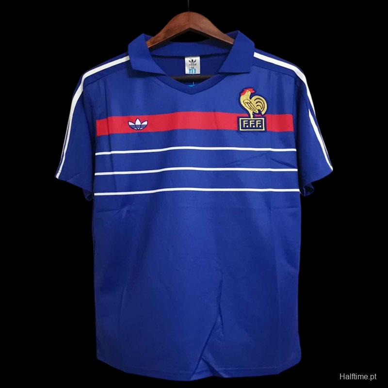 Retro 1984 France Home Soccer Jersey