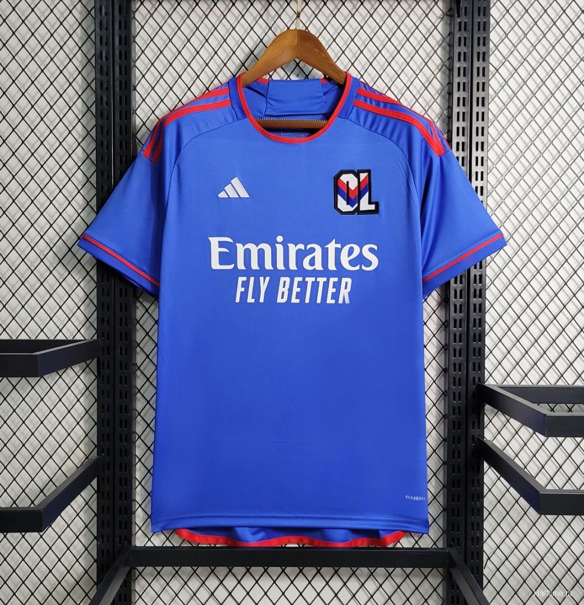 23/24 Olympique Lyonnais Away Blue Jersey