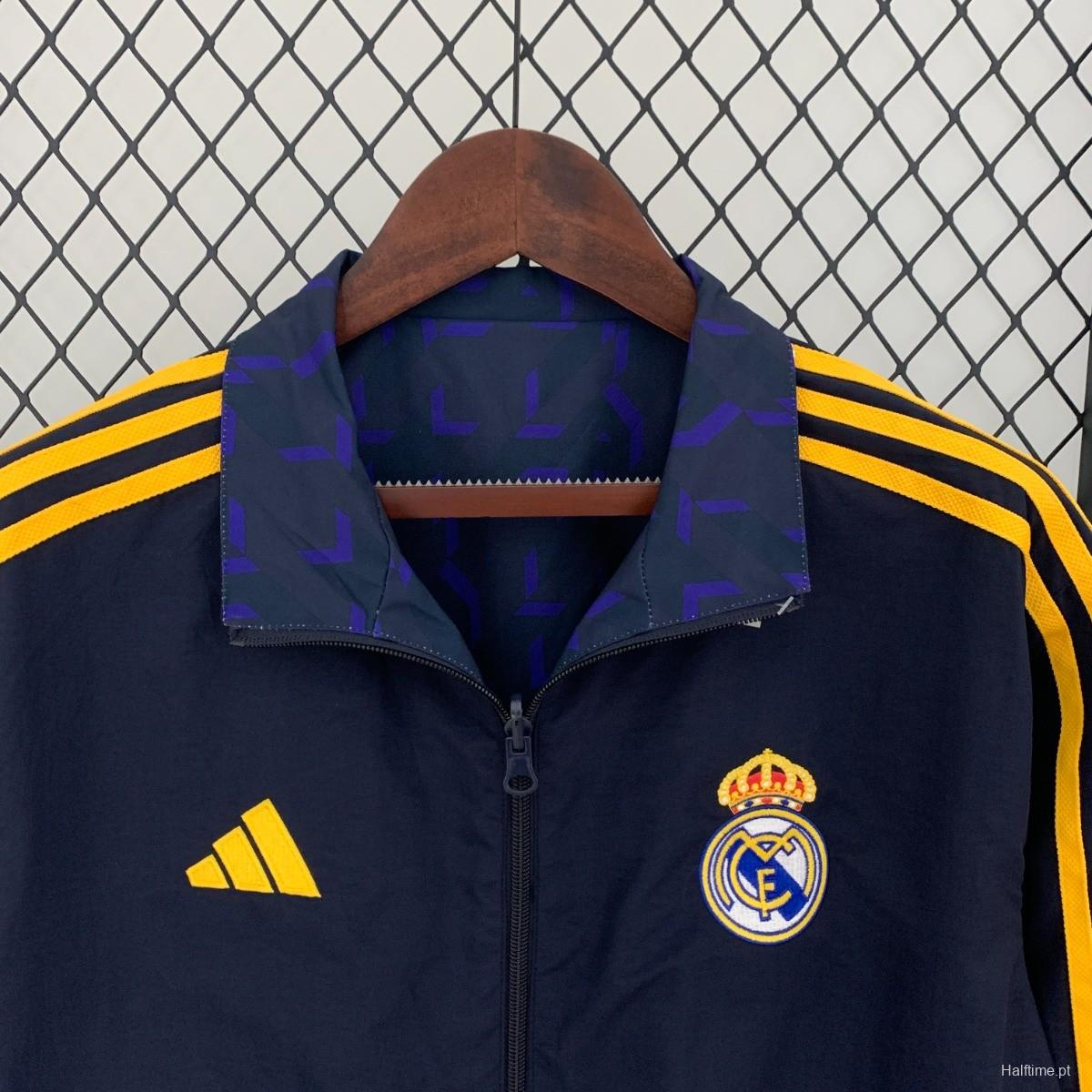 23/24 Real Madrid Navy Reversible Full Zipper Jacket