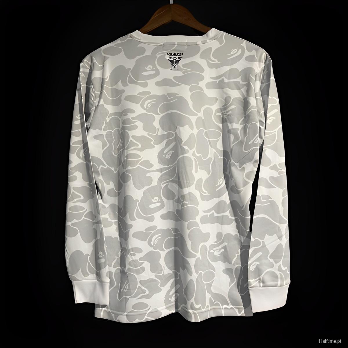 23/24 BAPE x Inter Miami CF Camo White Long Sleeve Jersey