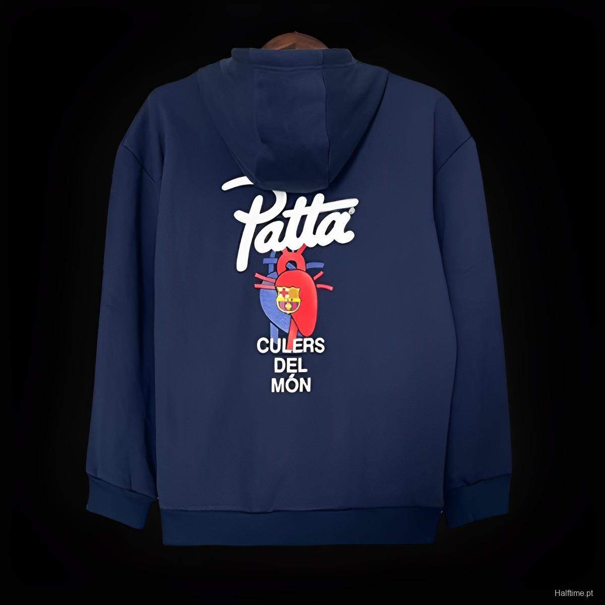 23/24 Barcelona x Patta Navy Hoodie