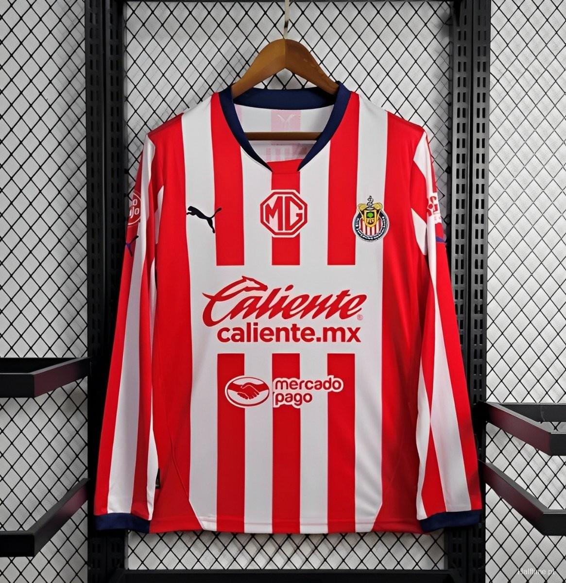 24/25 Chivas Guadalajara Home Long Sleeve Jersey